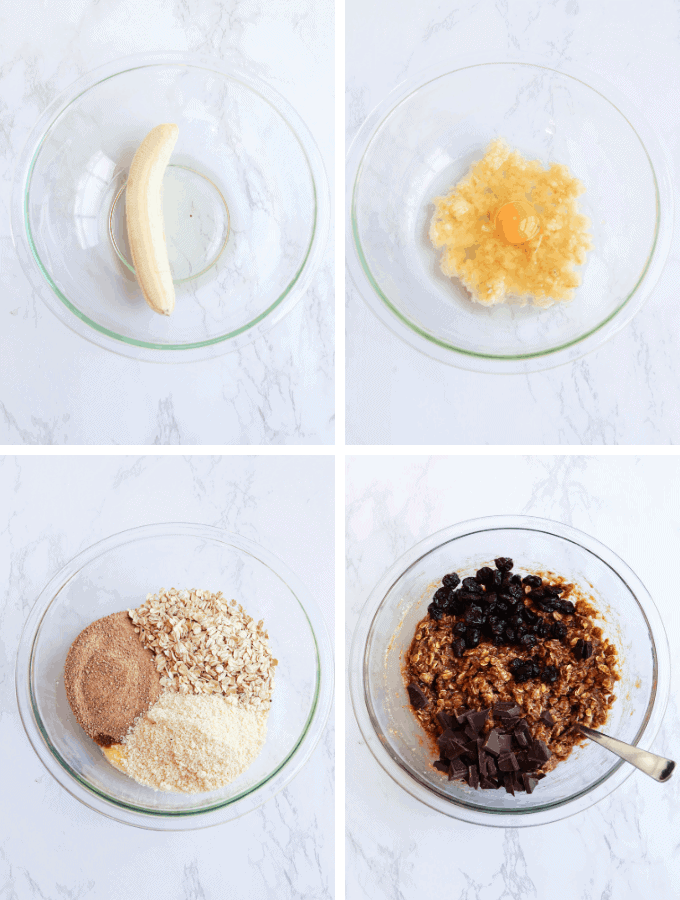 4 steps of making oatmeal cookies