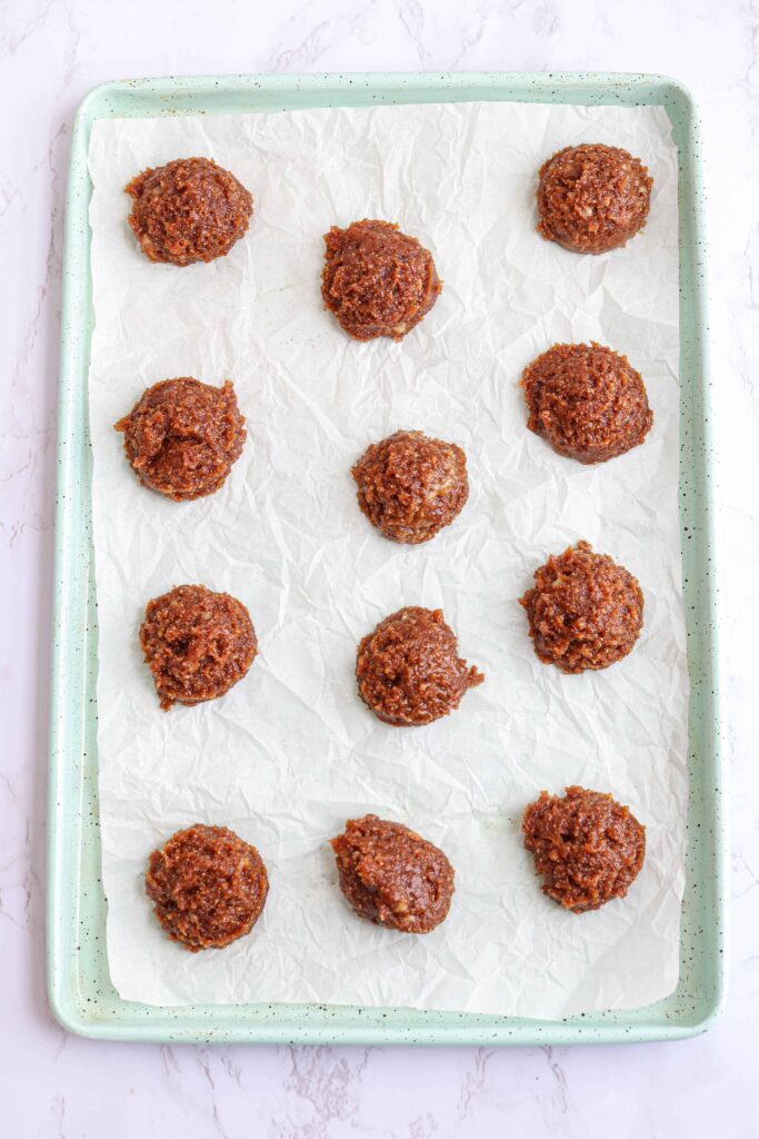 12 flourless peanut butter banana cookie dough balls