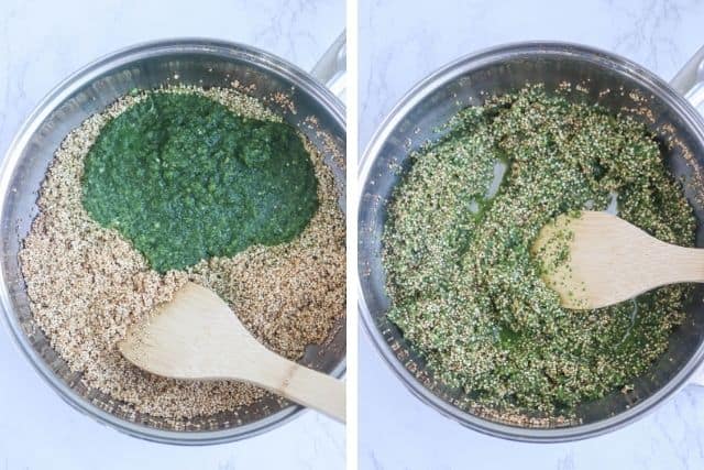 making mexican stuffed peppers with quinoa in two steps.