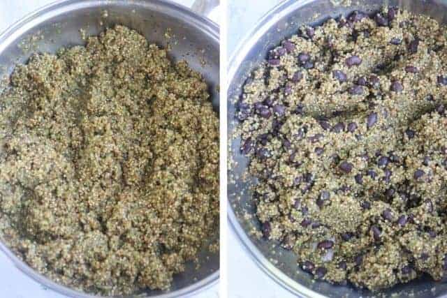 making mexican stuffed peppers with quinoa in two steps.