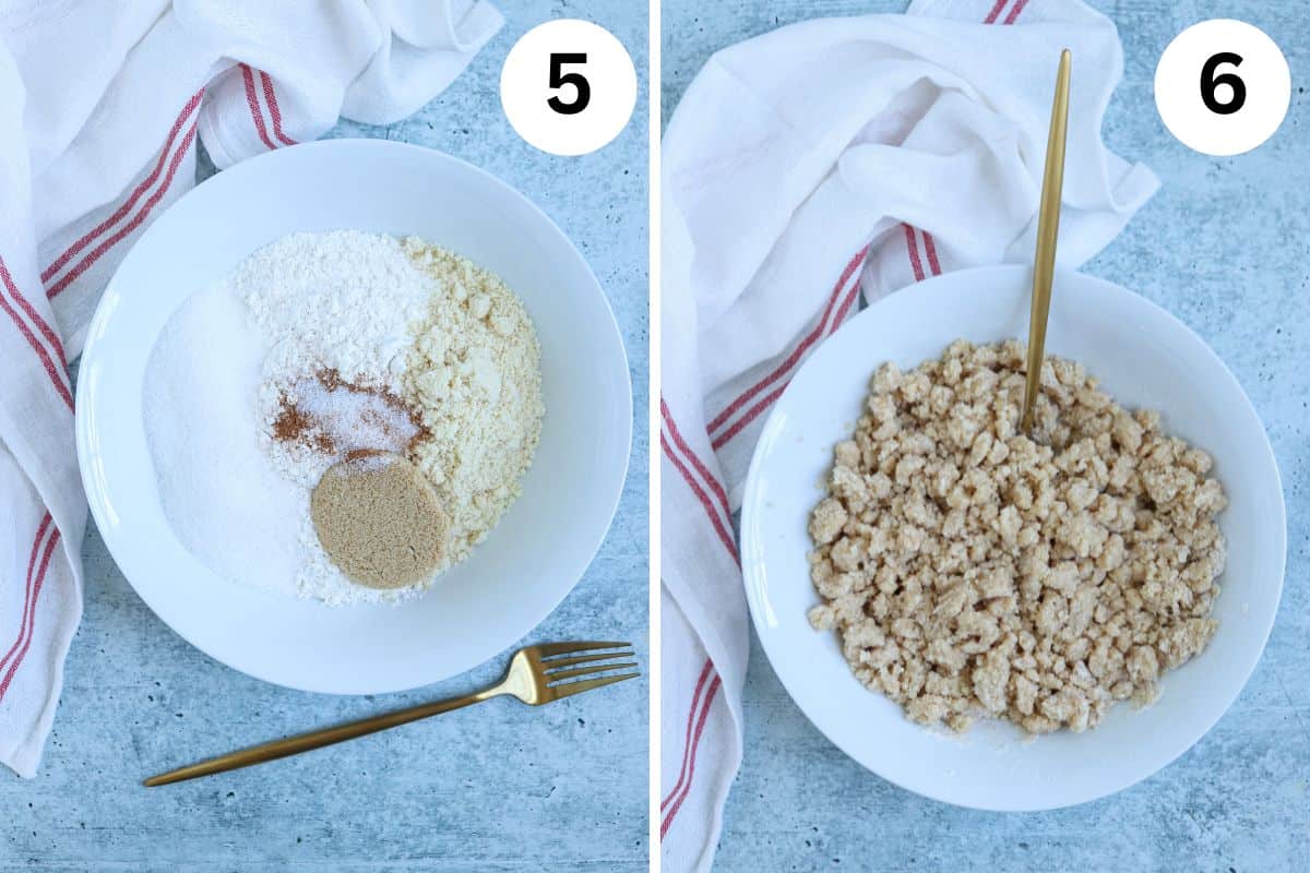 steps for making apple strawberry crisp.