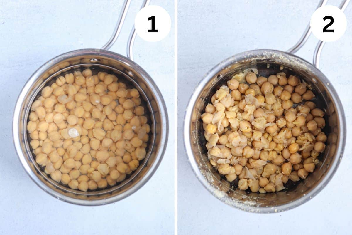 cooking chickpeas in two steps.