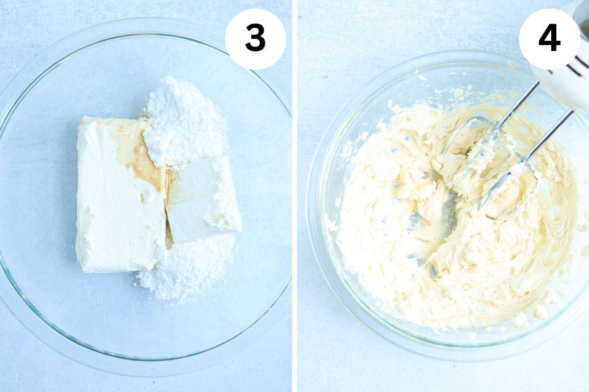 steps for making cheesecake balls.