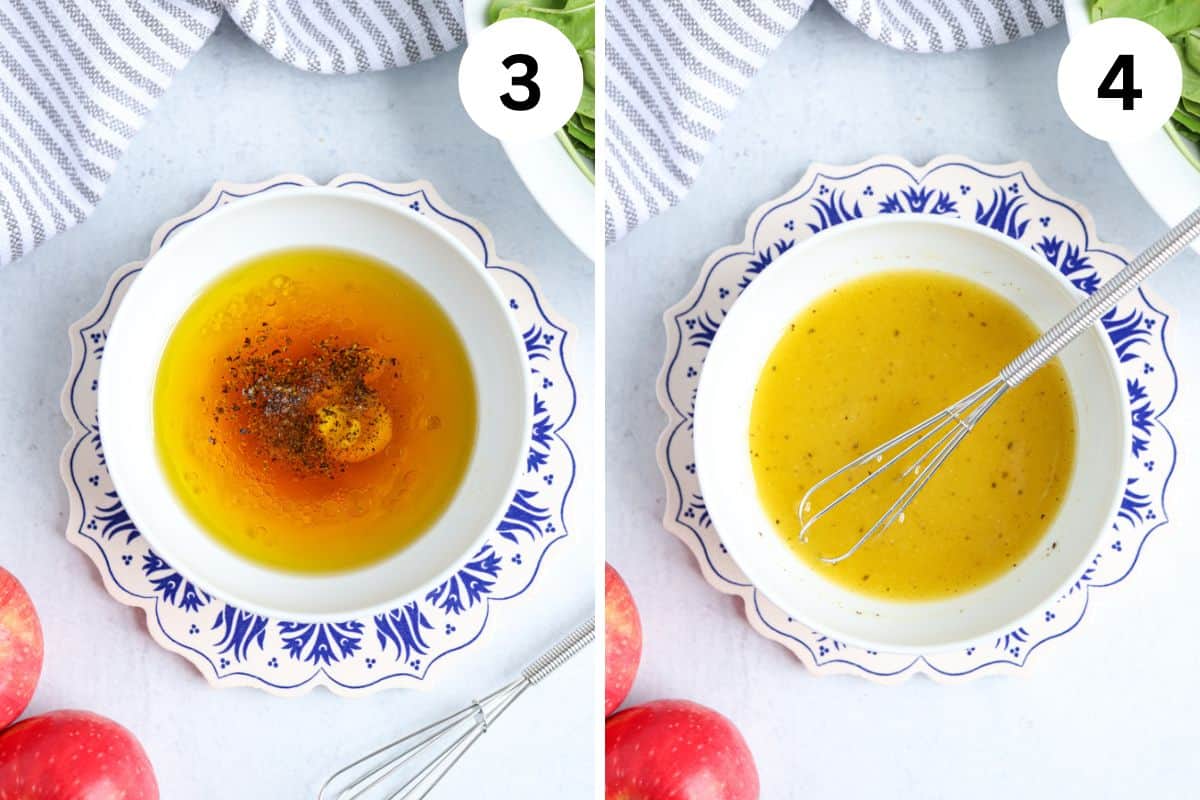 steps for making apple gorgoznola salad.