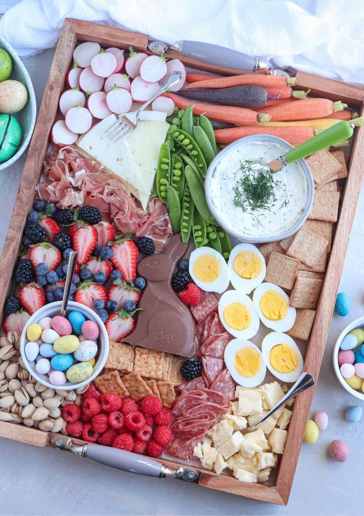 Easter charcuterie board. 