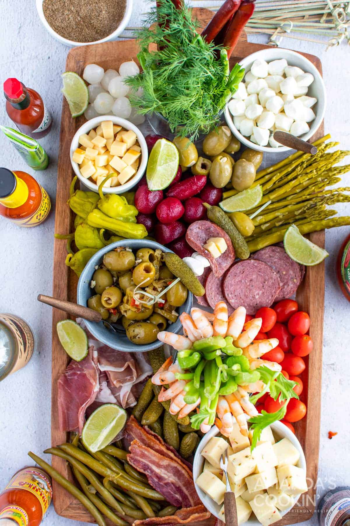 Bloody Mary charcuterie board.