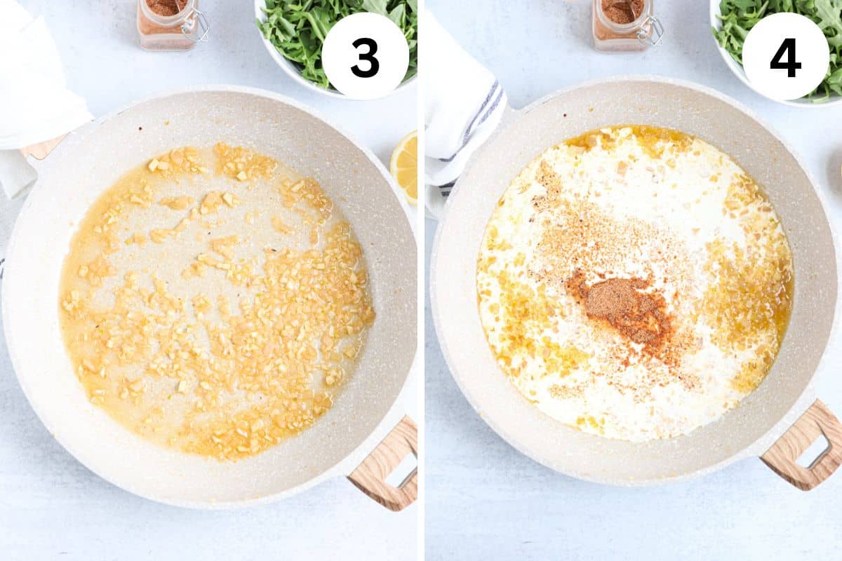 making creamy cajun sauce in 2 steps. 