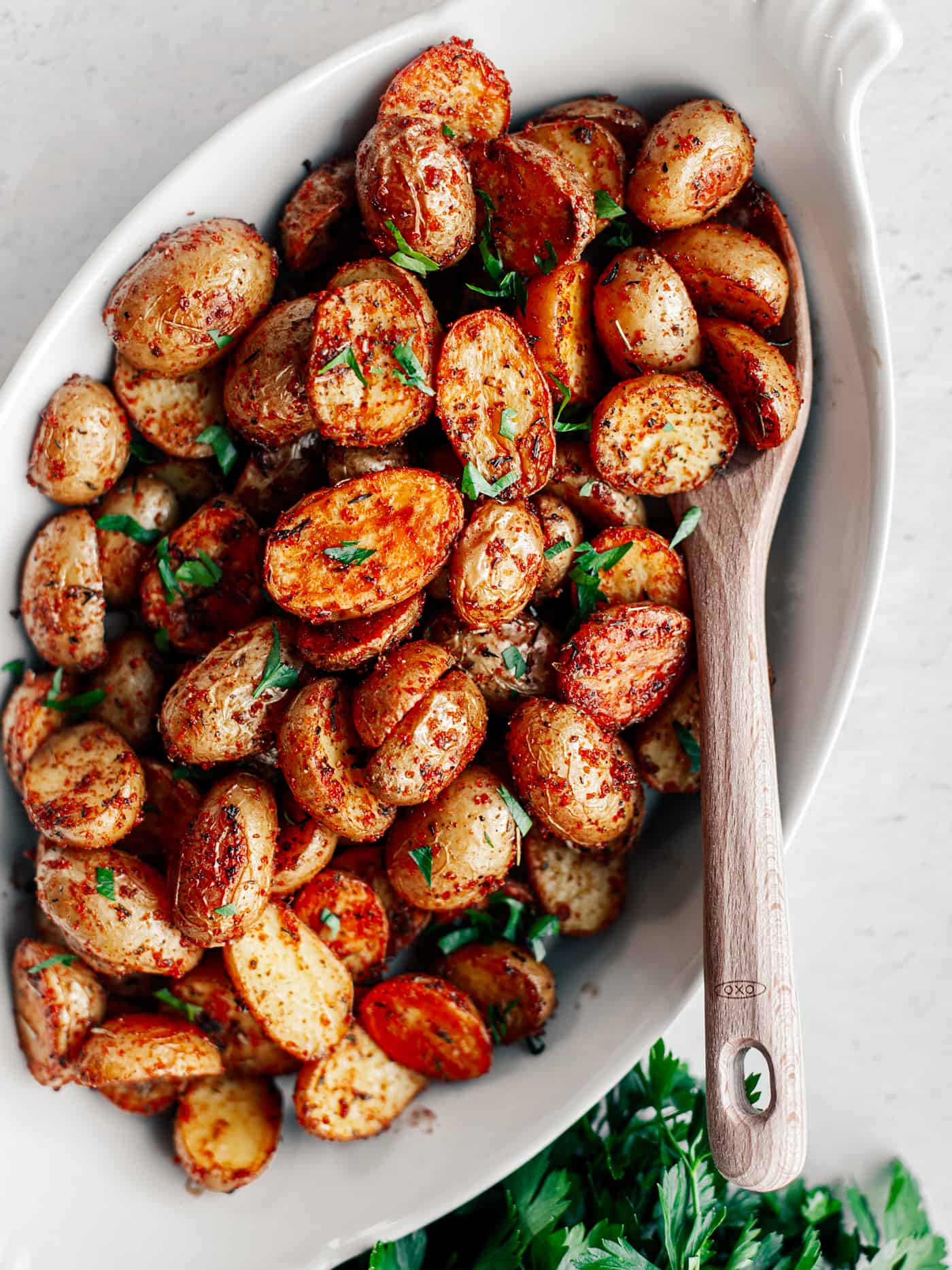 crispy roasted potatoes. 