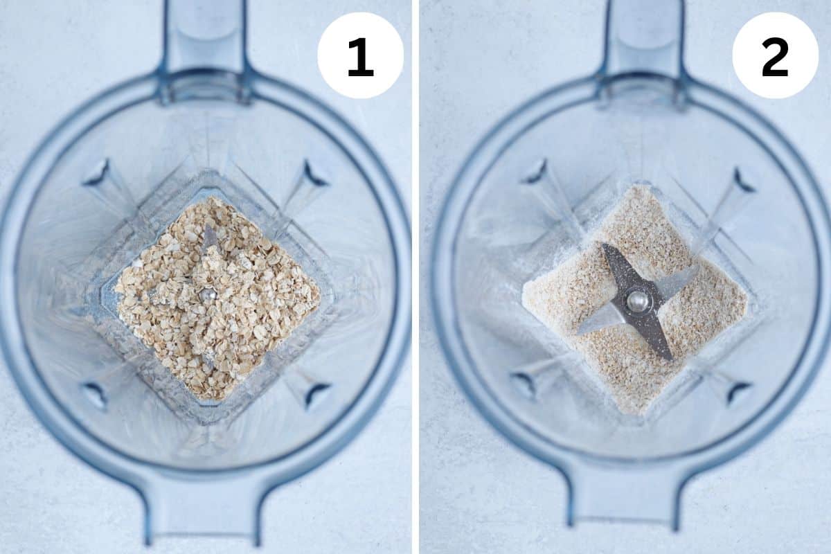 blending oats in two steps.