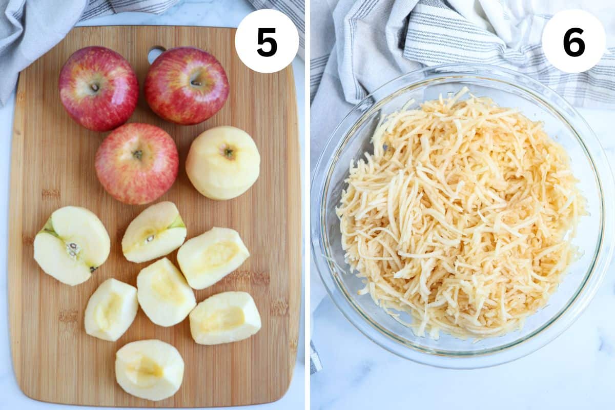 steps for making Polish apple cake.