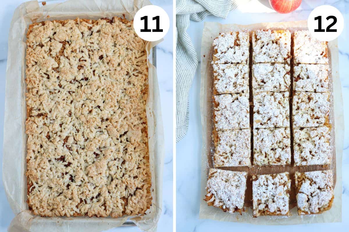 steps for making Polish apple cake.