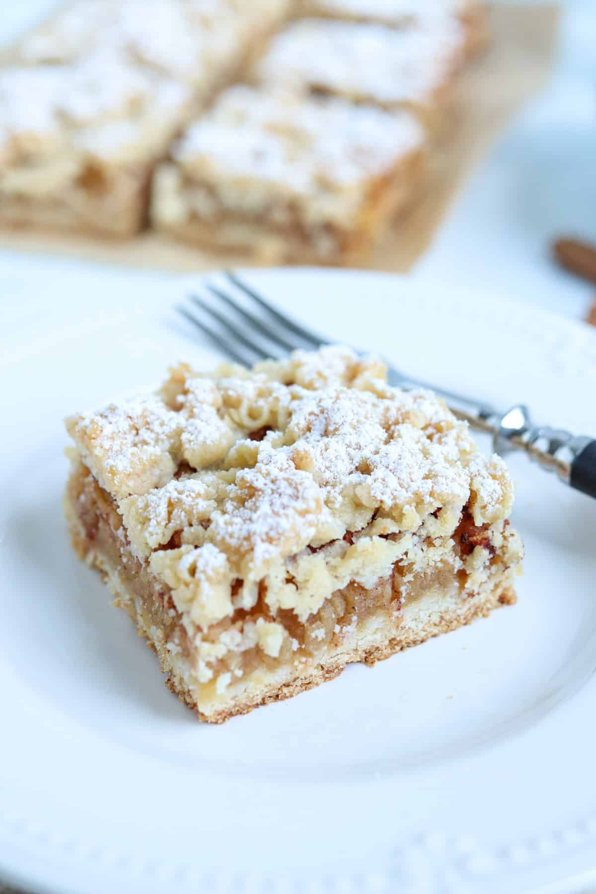 a slice of Polish apple cake.